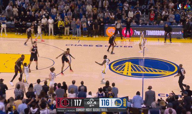 库里三分绝杀未果 勇士四连败火箭六连胜